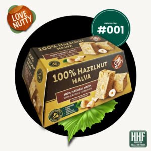 100% hazelnut halva with crushed hazelnuts