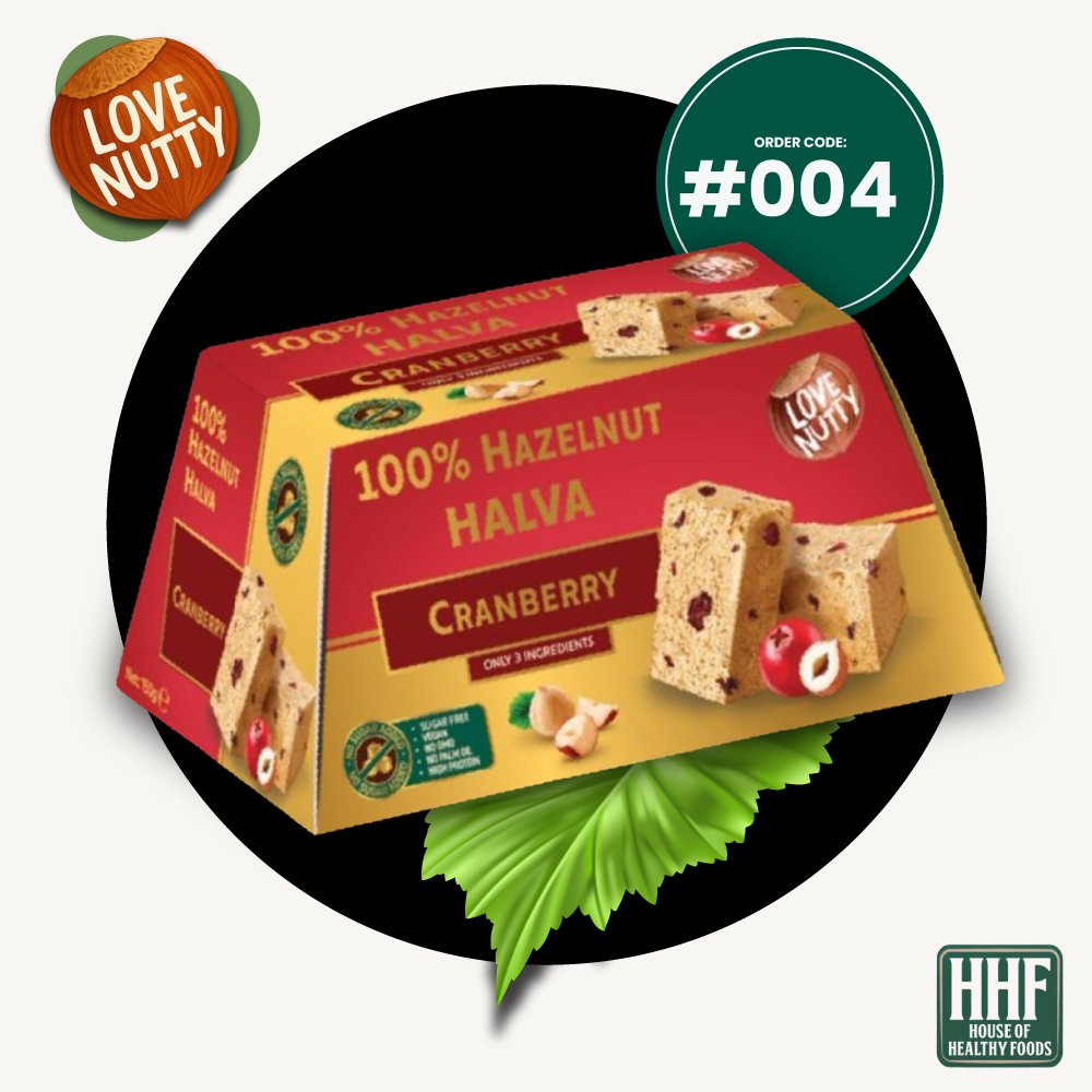 100% hazelnut halva cranberry 100% hazelnut halva cranberry